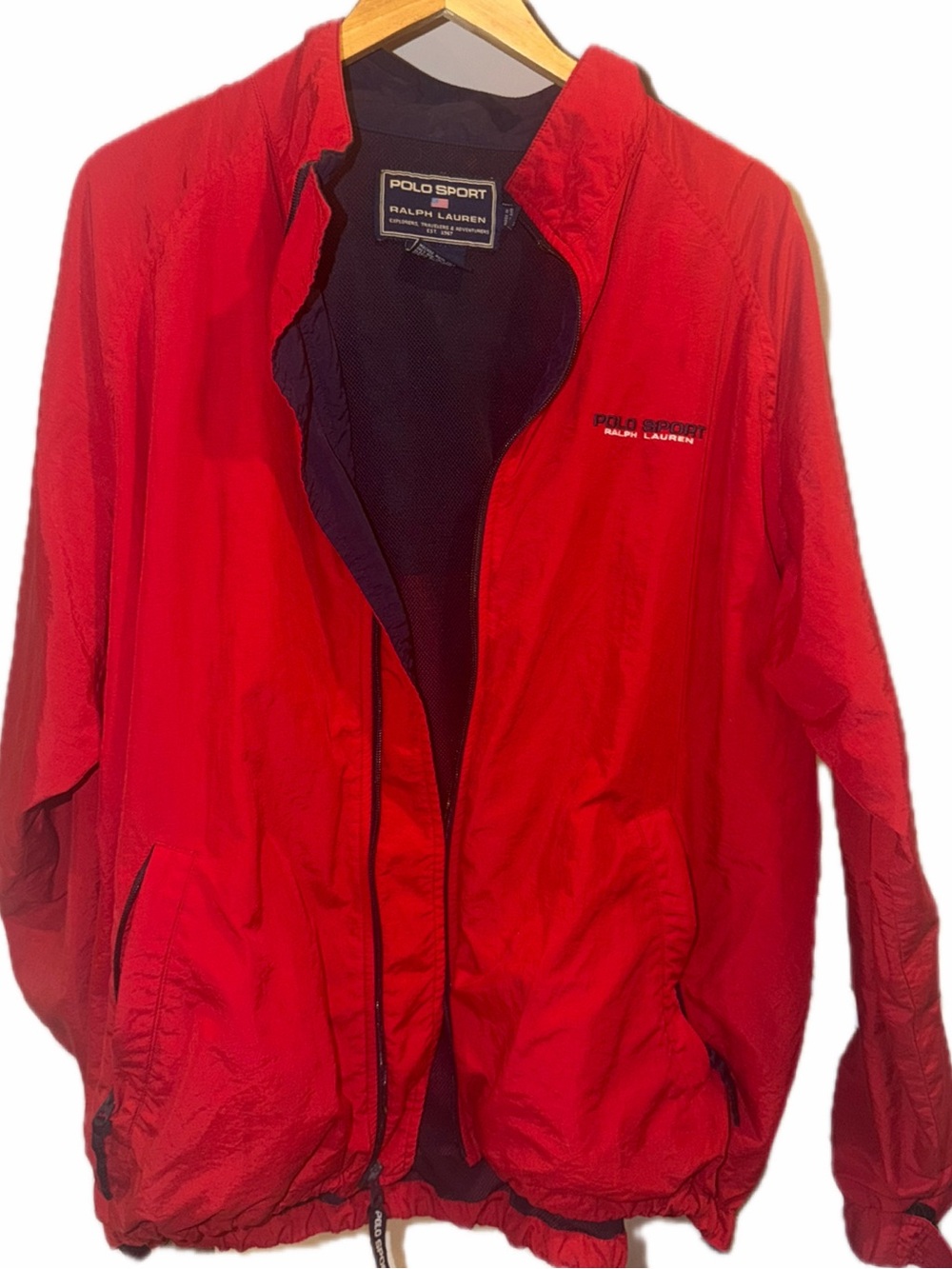 vintage Polo Sport Ralph Lauren red windbreaker Size L